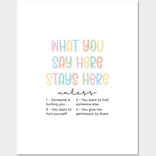 What You Say Here Stays Here Posters and Art